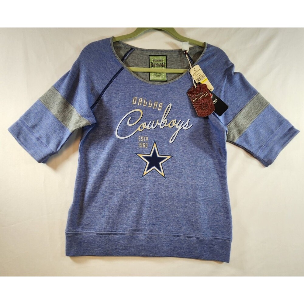 Tommy Bahama Dallas Cowboys Womens Shirt Blue Size Med 8-10 NFL Football